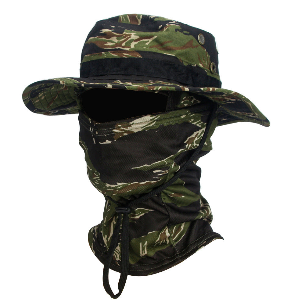 Camouflage Boonie Hat Army Summer Breathable Sun-proof Army Fans Rounded Hat