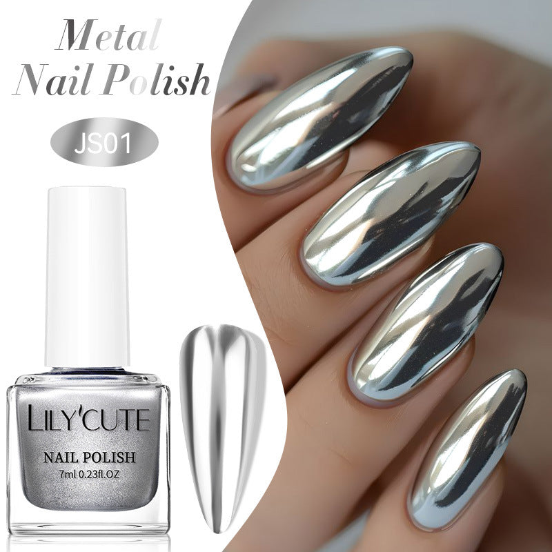 Quick-Dry Metallic Mirror Nail Polish, No Baking Required