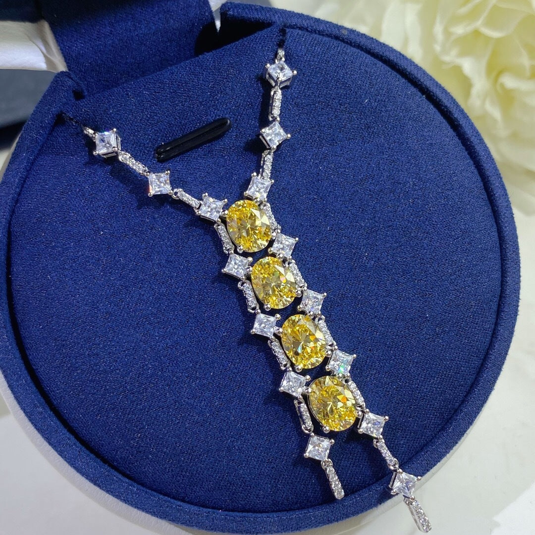 Fancy Intense Yellow Diamond Tassel Ladies Necklace