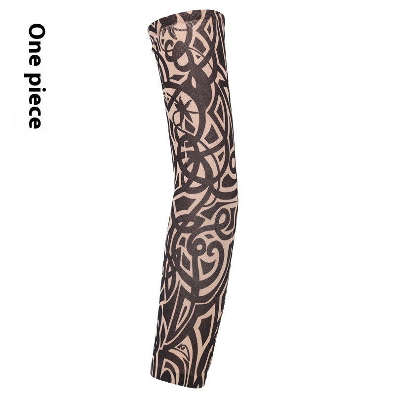 Flower Arm Tattoo Oversleeve Seamless Outdoor Riding Tattoo Sun Protection Oversleeve Cycling Tattoo Oversleeve