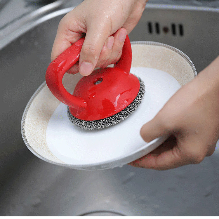 316 Chain Mill -Cast Iron Stainless Steel Scrubber W/Handle