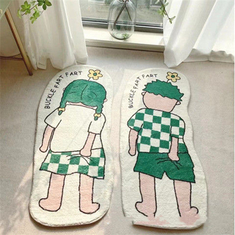 Home Cartoon Cute Cashmere Non-Slip Carpet