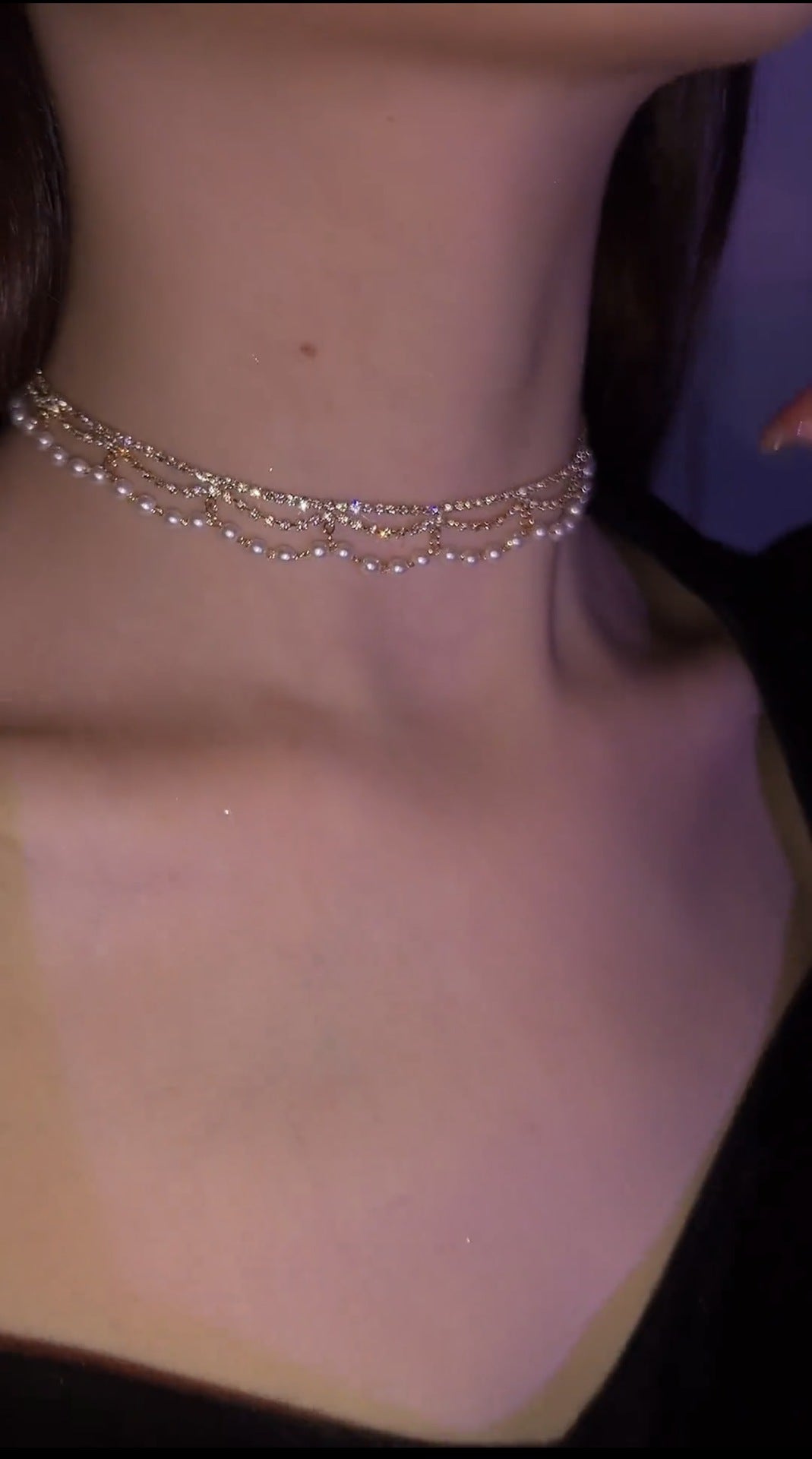 Pearl Chain Necklace Collarbone Chain Choker