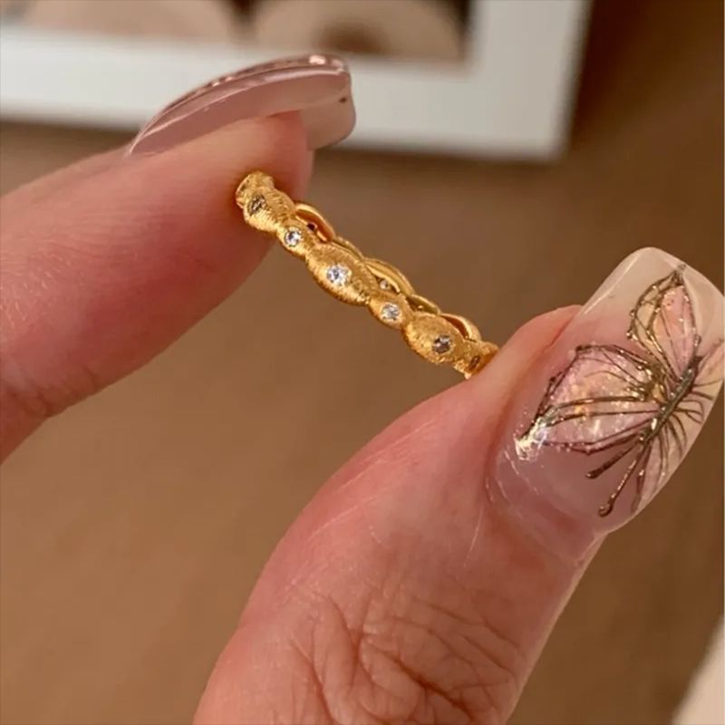 Antique Zircon Brushed Ring Female Retro Minority