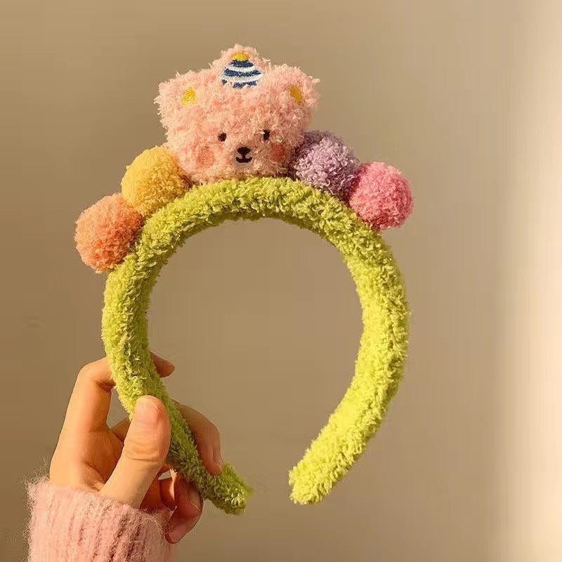 Cute Face Wash Hair Bands Female Cartoon Headwear Hair Band Headband Apply