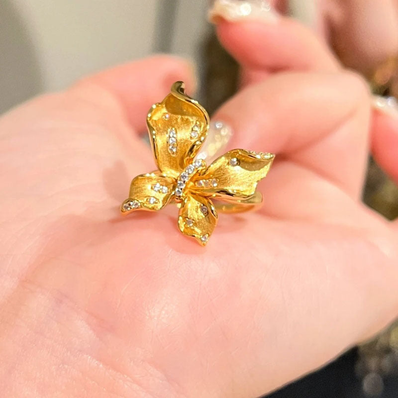 Antique Zircon Brushed Ring Female Retro Minority