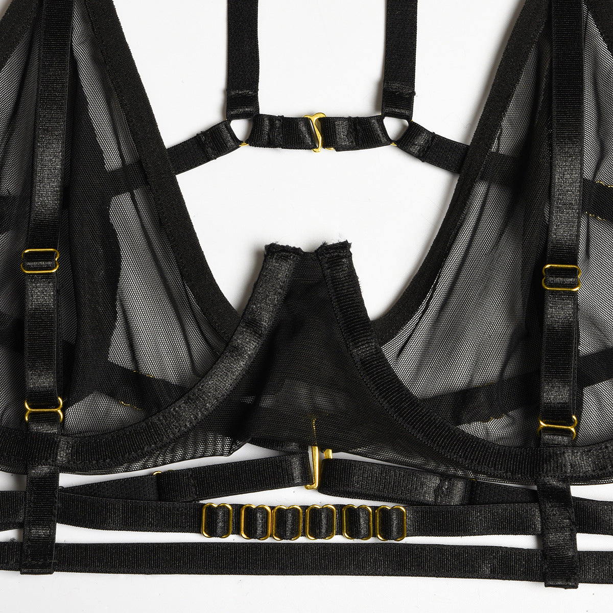 Mesh Stitching Complex Heavy-Duty Halter Leg Ring Set