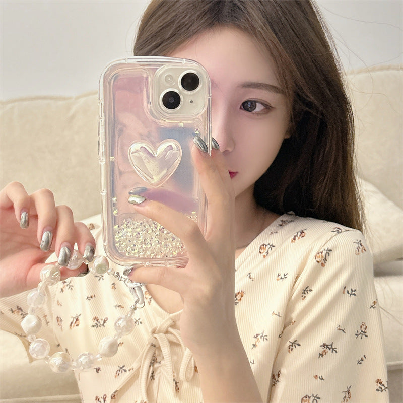 Quicksand Laser Love Creative Phone Case