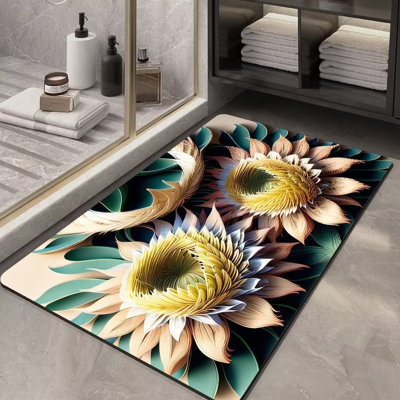 Soft Diatom Ooze Floor Bathroom Absorbent Bathroom Step Mat Quick-Drying Non-Slip Toilet Door Mat