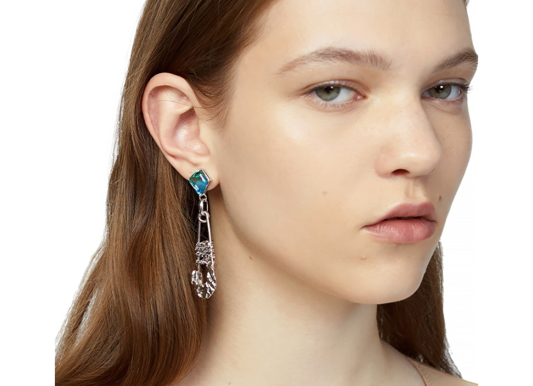 Turquoise Blue Crystal Pair Earring Set