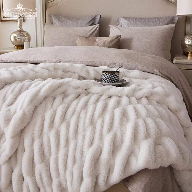 Thickened Warm Leisure Sofa Rabbit Plush Blanket