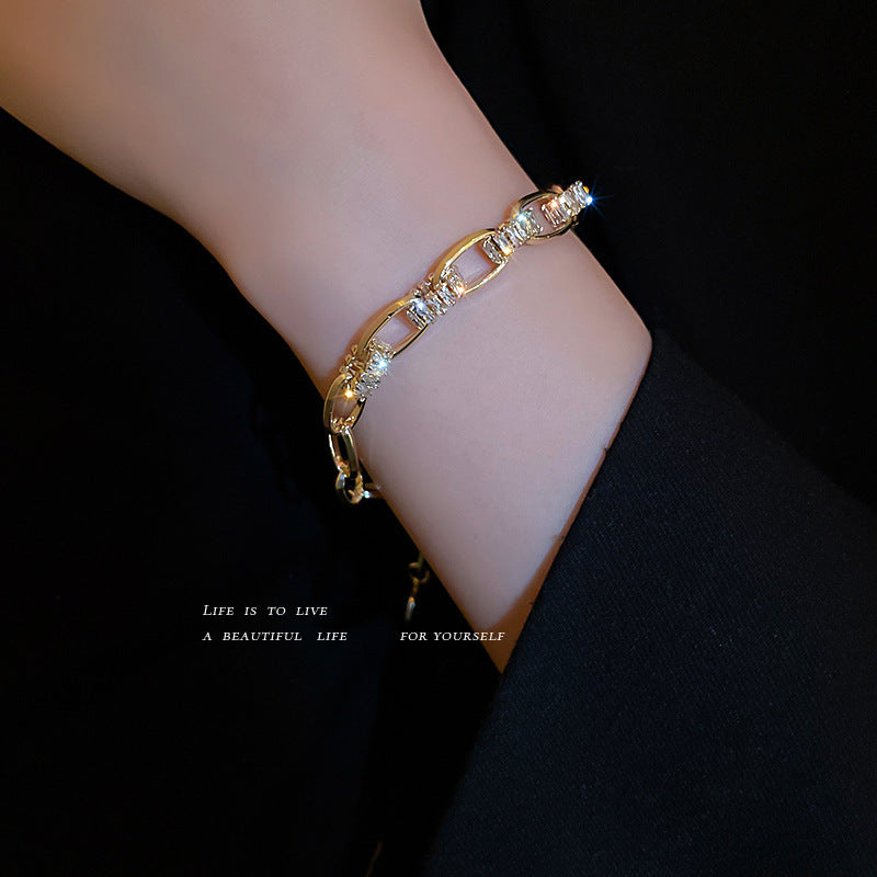 European And American Entry Lux High-Grade Zircon Geometric Bracelet