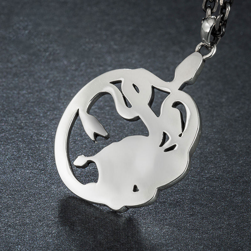 Medusa Ring Dragon Play Pearl Necklace Light Luxury Small Snake Jewelry