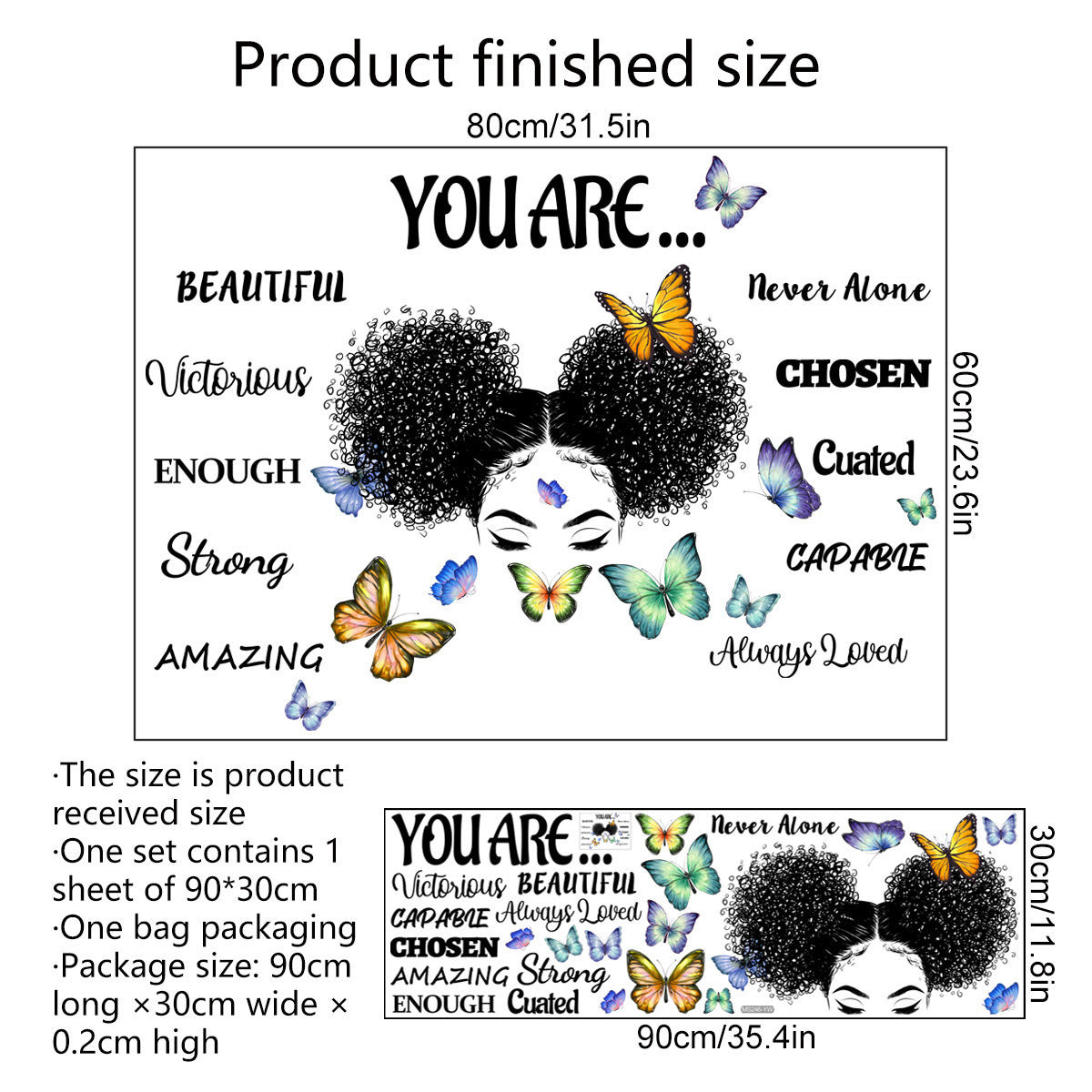 English Girl Inspirational Creative Decorative Wall Stickers