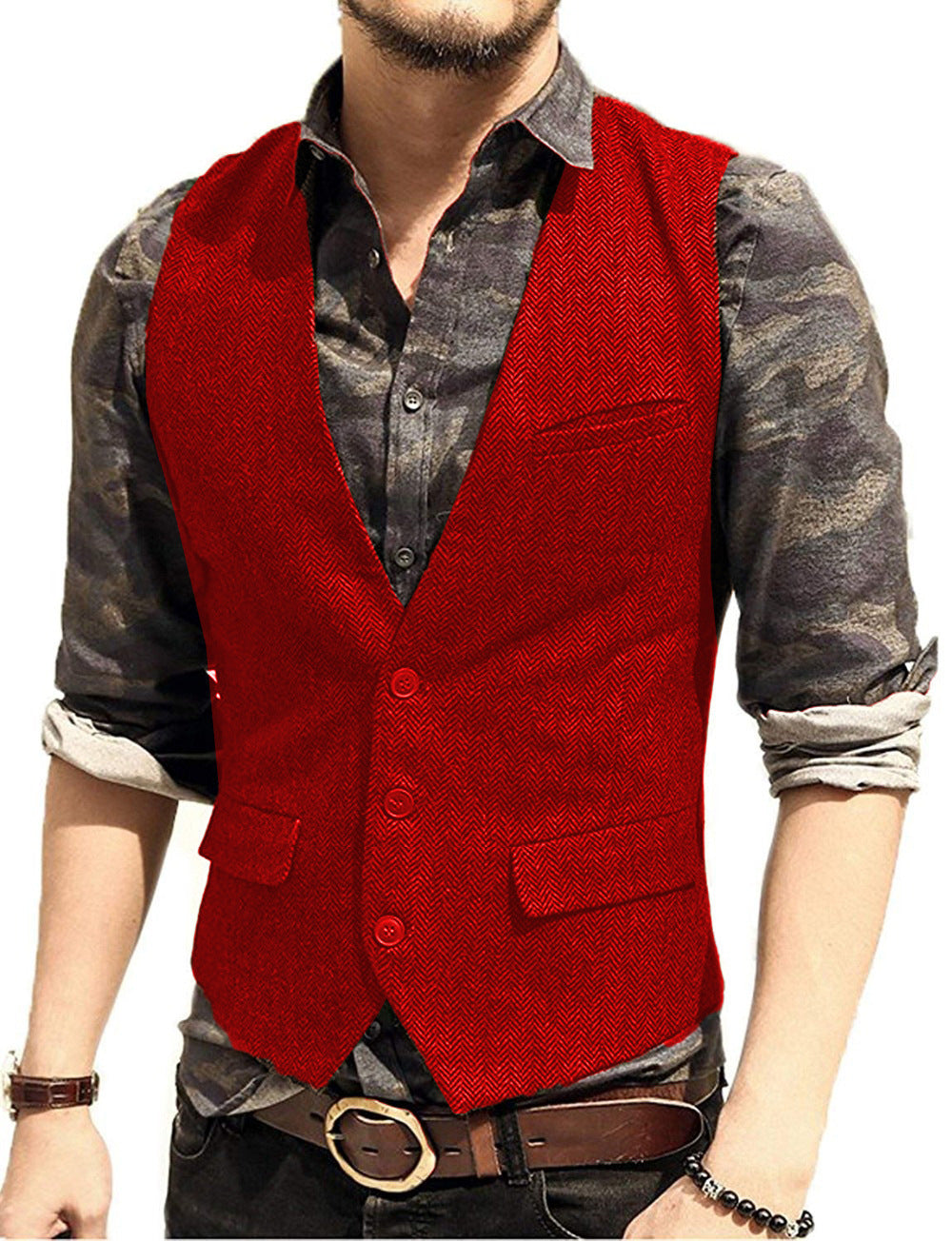 New Men's Groom Slim Casual Suit Vest