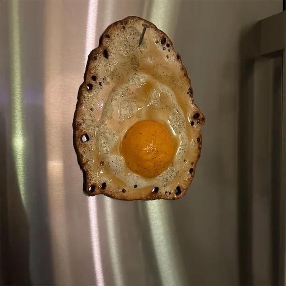 A Fried Egg Hanging On A Nail Sculpture Home Decoration