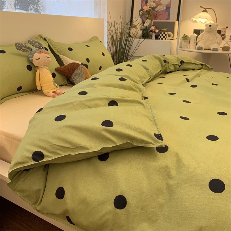 Double-Piece Foggy Gray Quilt Cover Four-piece Bedding Sheet Dormitory Bed Three-Piece Set
