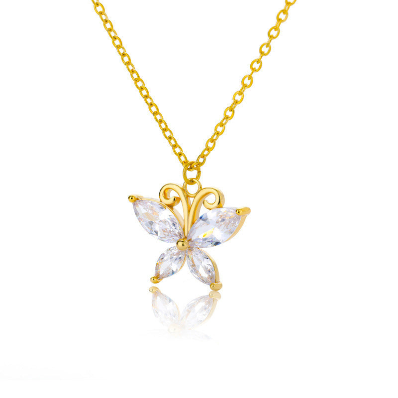 Butterfly Zircon Necklace Ladies Butterfly Pendant