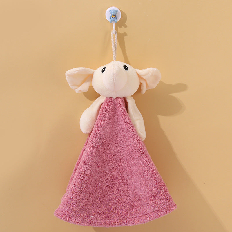 Coral Velvet Hanging Rabbit Towel