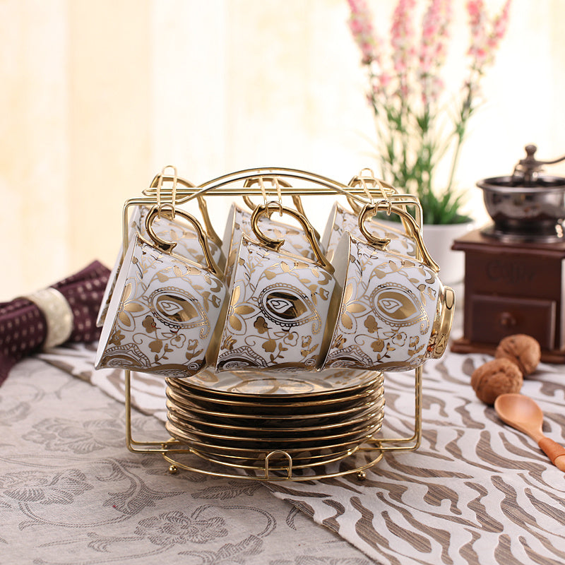 European-Style Bone China Coffee Set British Afternoon Tea Cup Simple Household