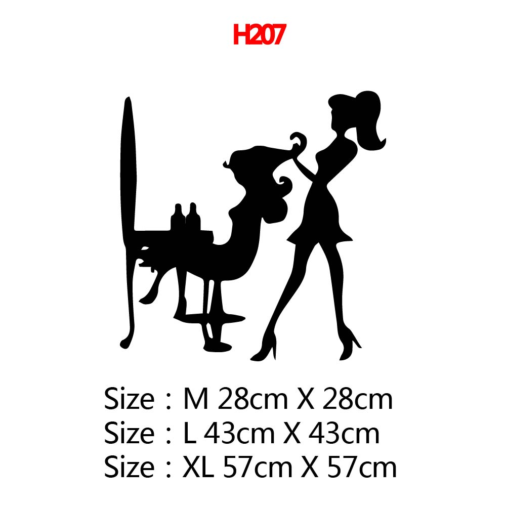Beautification Decor Design Carved Black Pattern Barber Shop Window Stickers