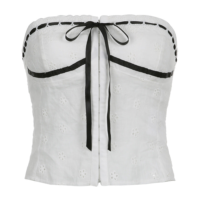 Lace-Up Tube Top Inner Vest Sexy Top Short