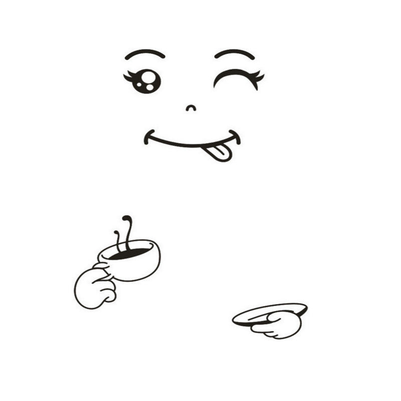 Cartoon Cute Refrigerator Stickers Smiley Face Removable Creative Living Room Bedroom Decorative Wall Sticker