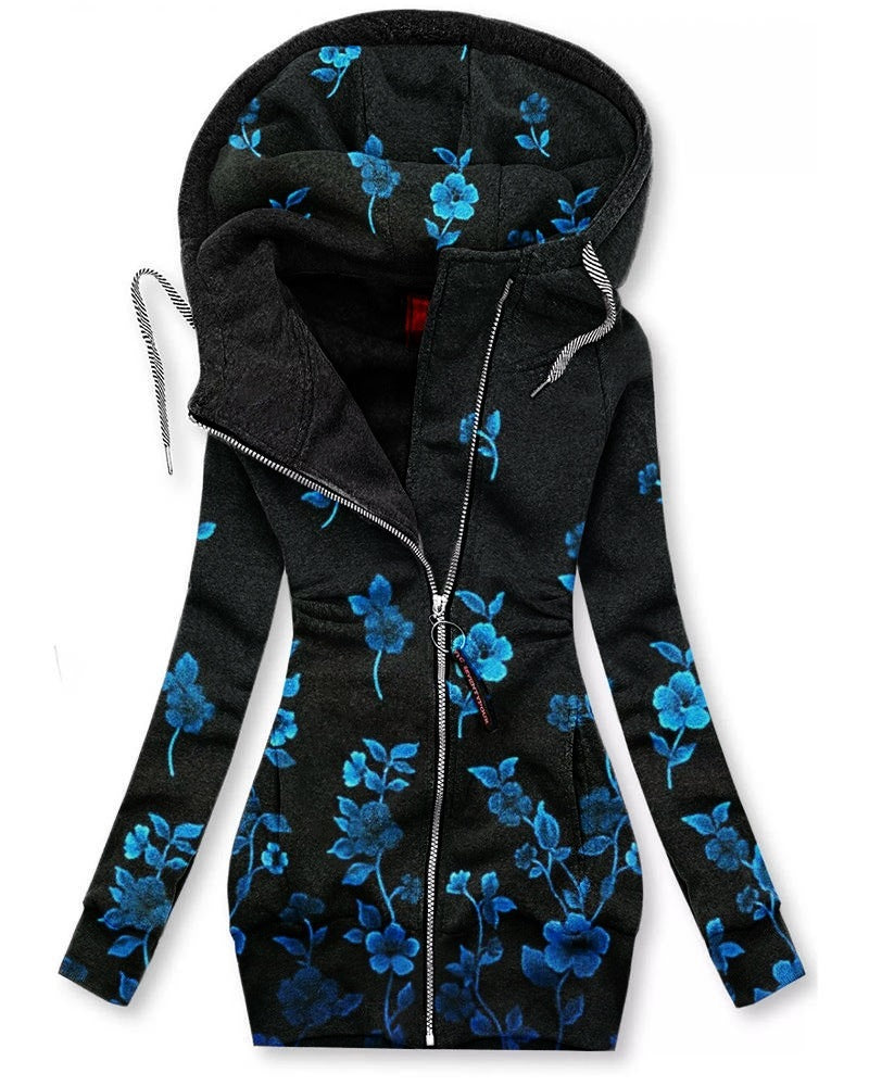 Women's Long-Sleeved Zip Hoodie