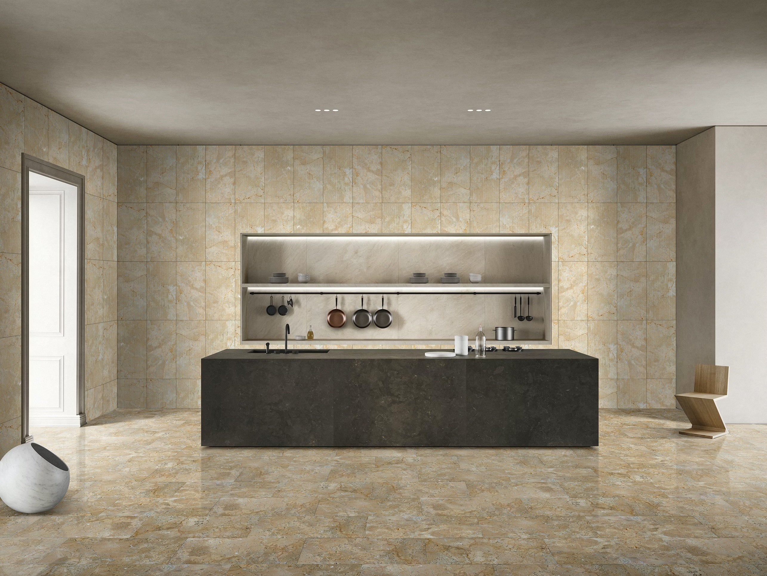 12X24 Inch Gold Yellow Beige Natural Marble, For Floor And Wall, Polished Marble Tile, Natural Stone