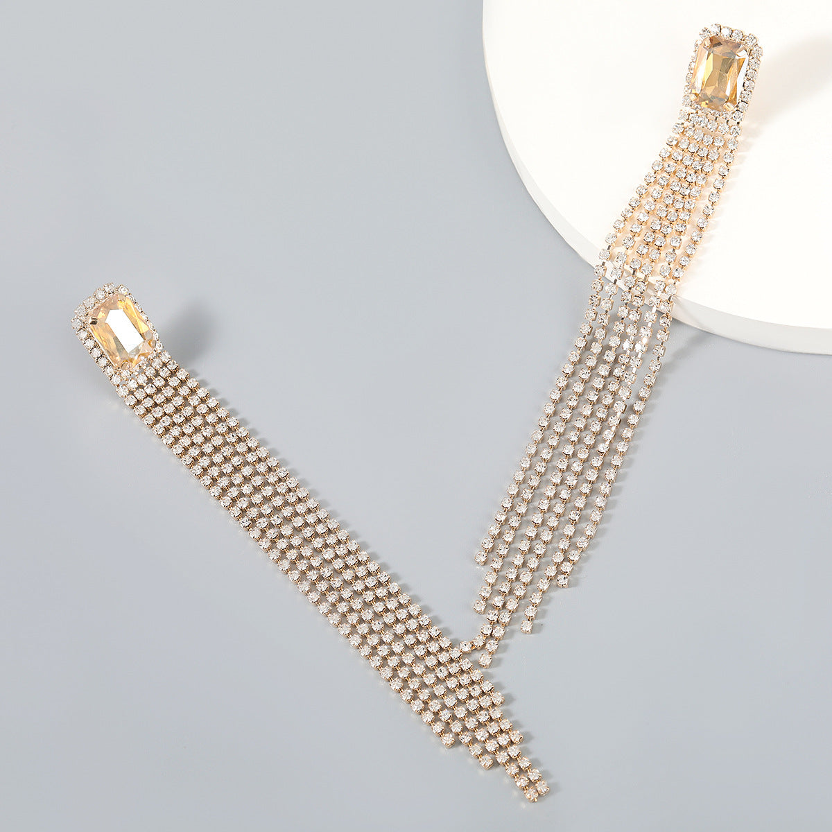 Super Flash Jaw Chain Series Alloy Diamond-Tipped Rhinestone Earring