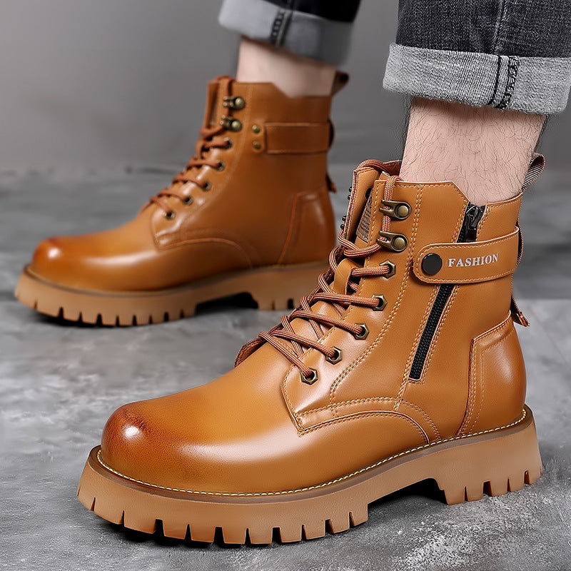 Mens Fashion Thick-Soled High-Top Wearable Martin Boots