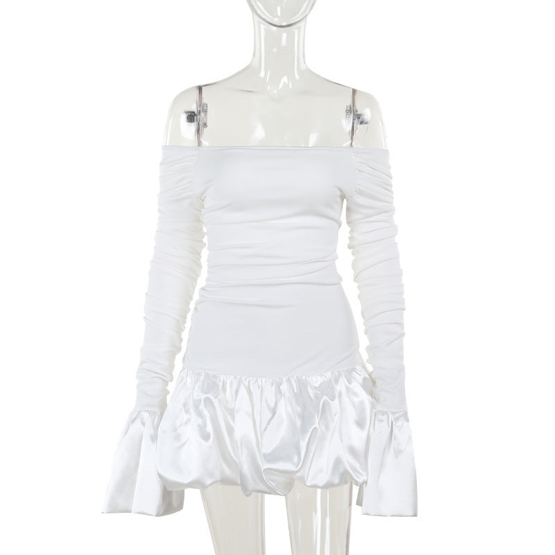 Slim-Fit Off-Shoulder A- Line Dress Women