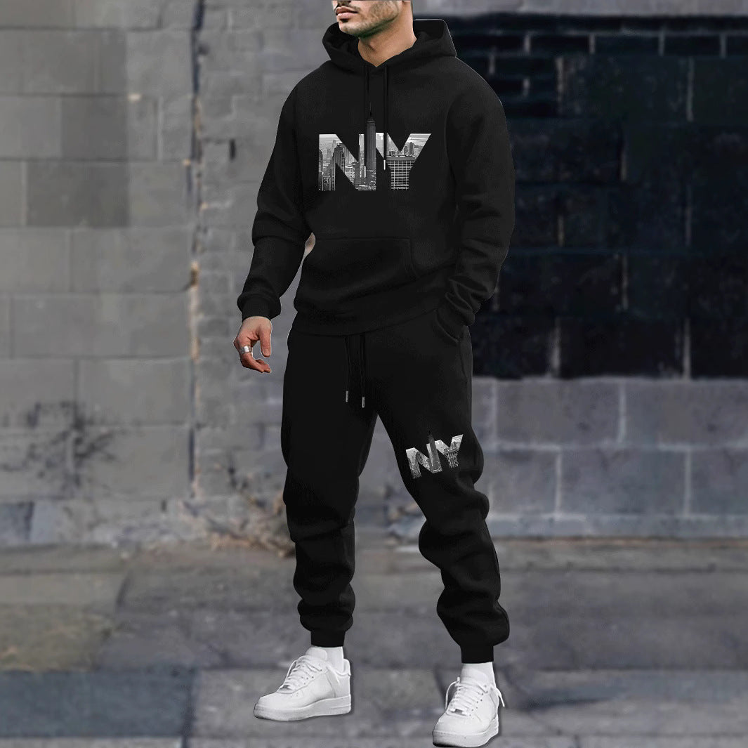 Leisure Sports Sweater Sweatpants Men's Suit