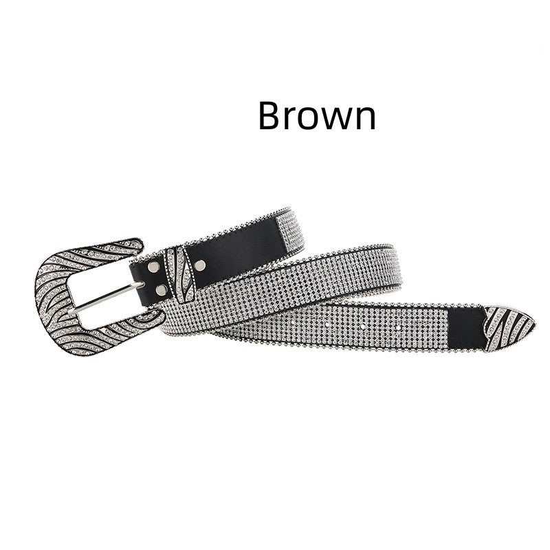 Women's Diamond Belt Zebra Pattern