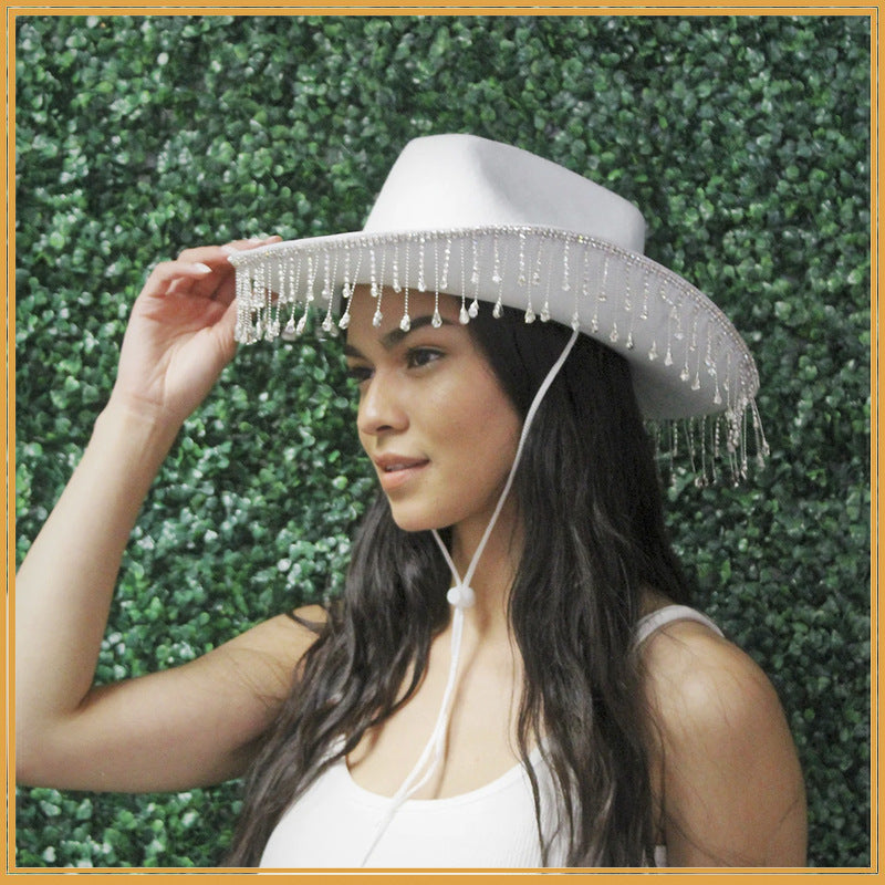 Fashion Western Denim White Hat
