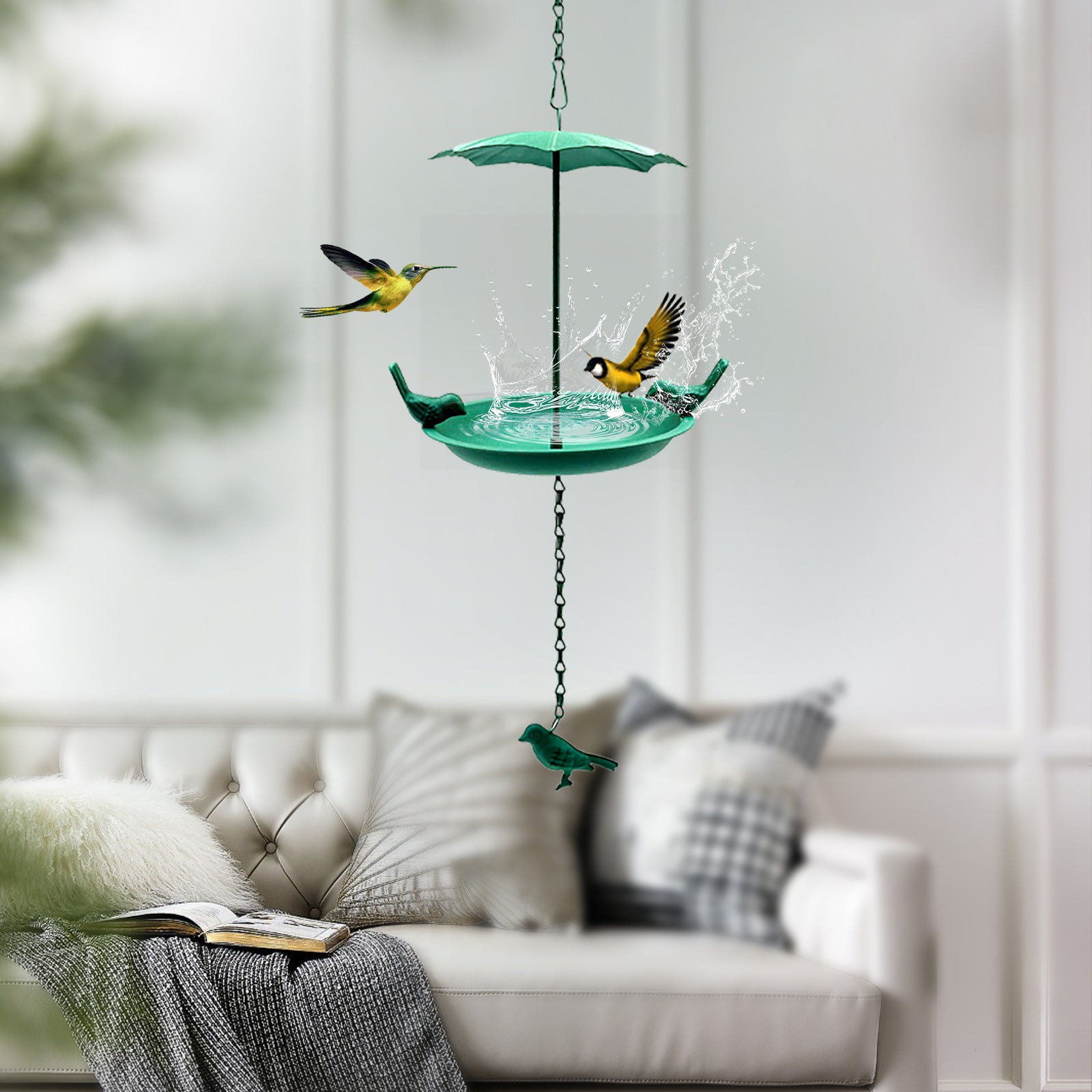 Outdoor Metal Bird House Metal Iron Art Metal Feeder Garden Tub Hummingbird Feeder