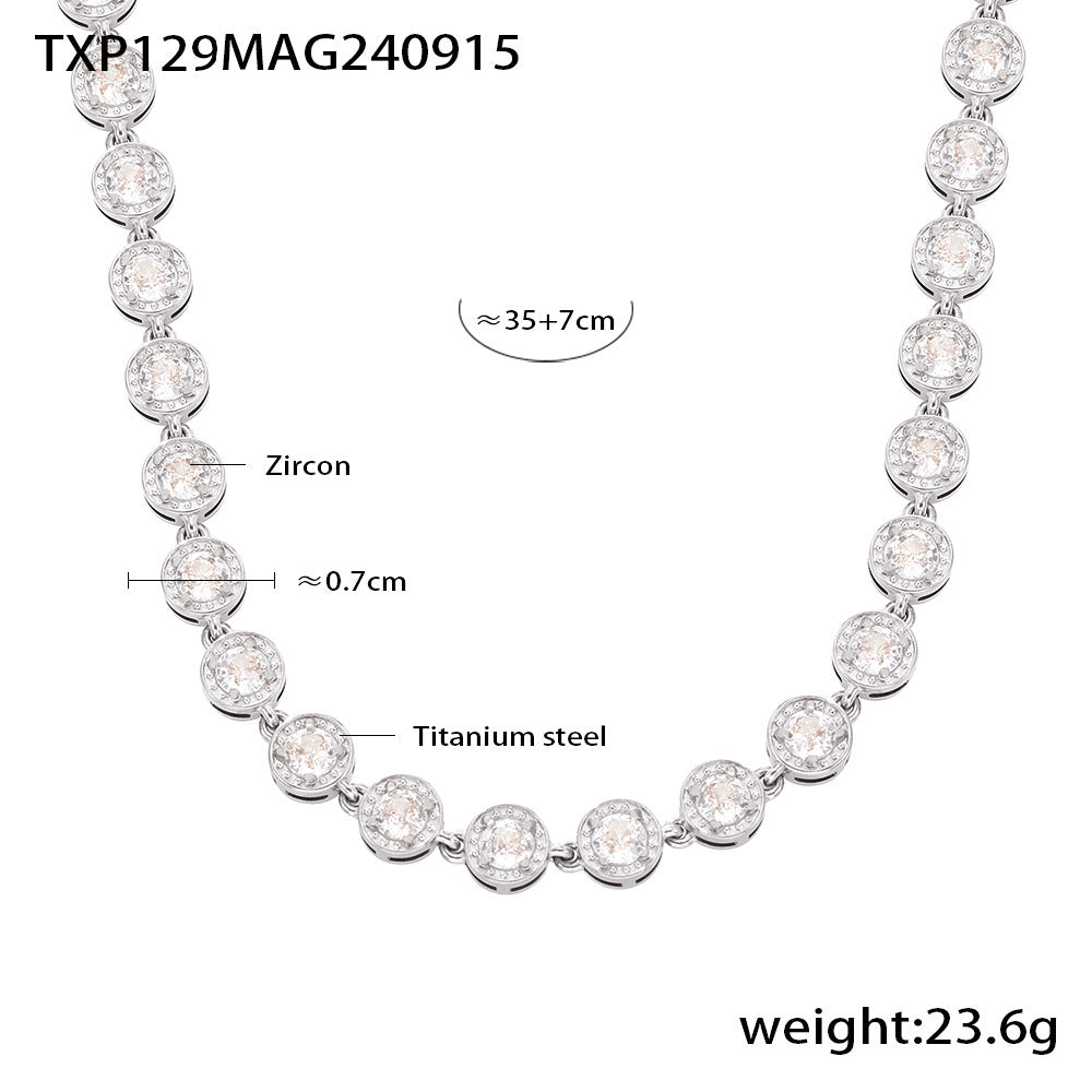 European And American Style Color Zircon Necklace High Sense Graceful And Fashionable