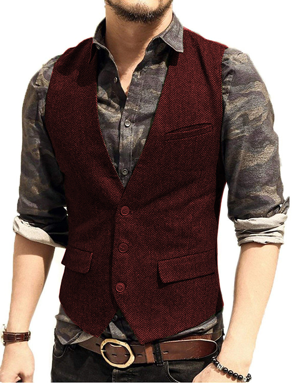 New Men's Groom Slim Casual Suit Vest
