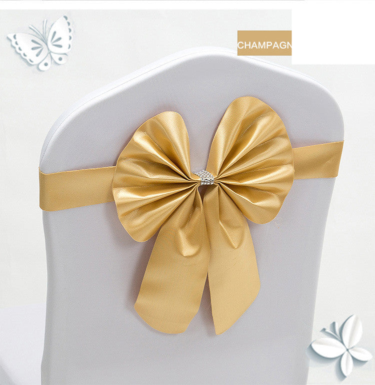 Hotel Wedding Free Elastic Chair Cover Bow Back Flower