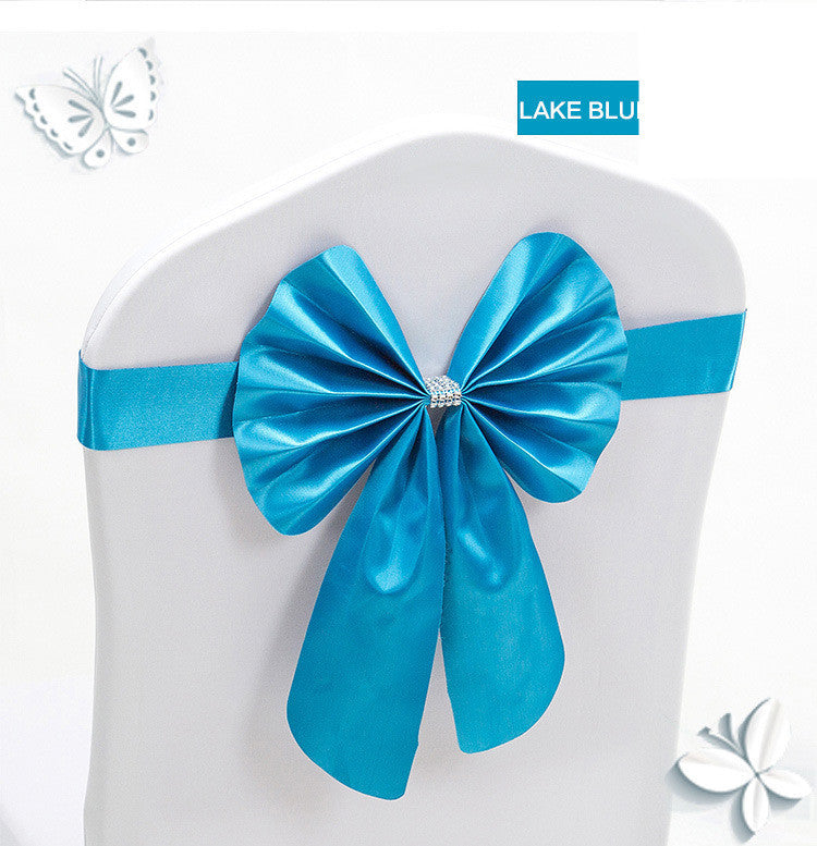 Hotel Wedding Free Elastic Chair Cover Bow Back Flower
