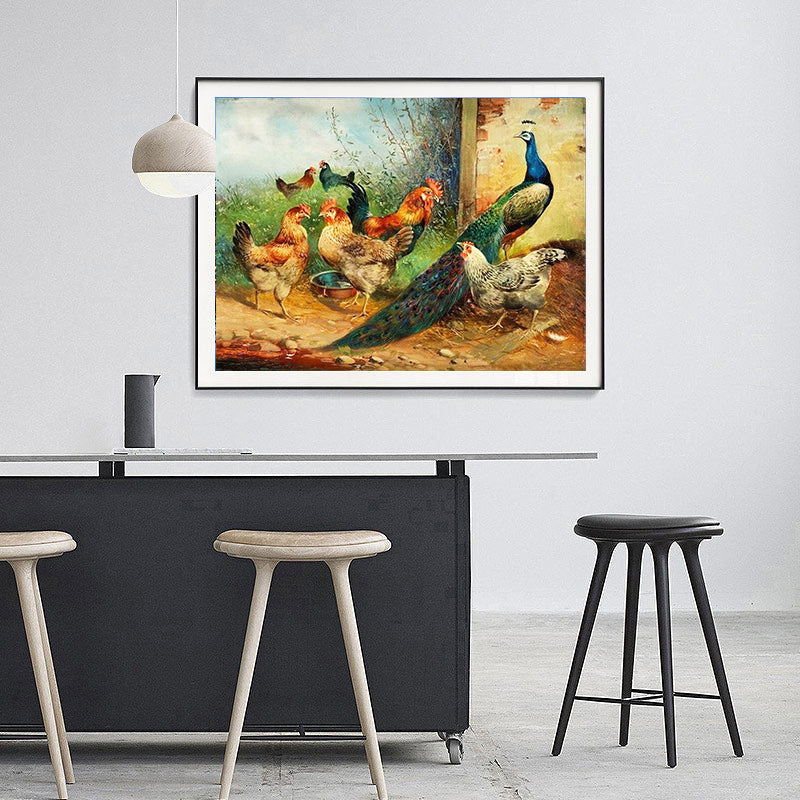 Peacock And Rooster Theme Diamond Painting