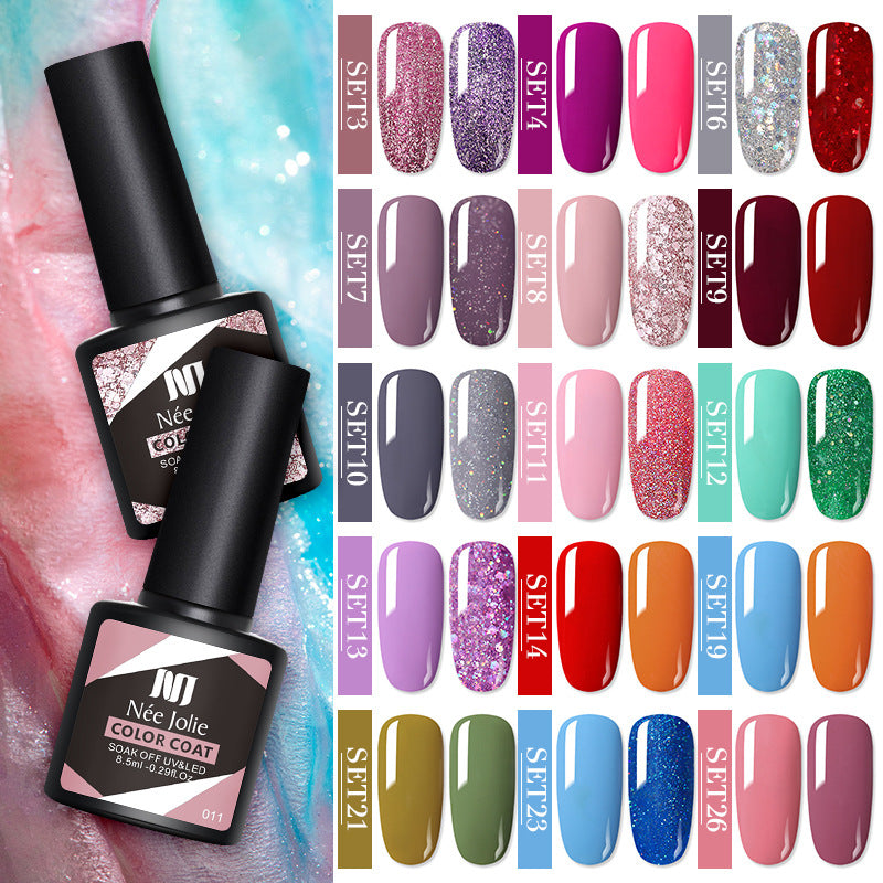 Glitter Reflective Gel Nail Polish Christmas Red UV