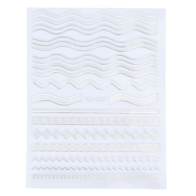 Evergreen Nail Line Stickers Geometric Pattern Nails