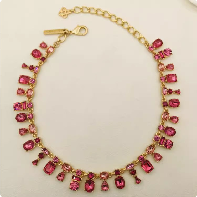 Color Crystal Color Combination Light Luxury Niche Design Temperament High-Grade Collar Bone Choker