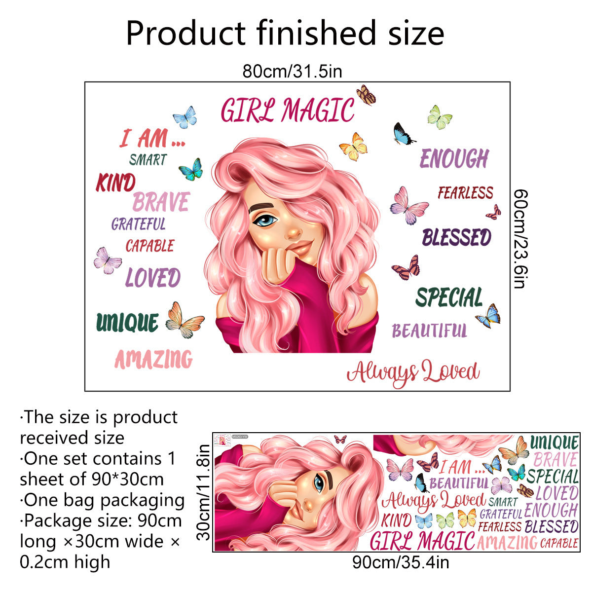 English Girl Inspirational Creative Decorative Wall Stickers