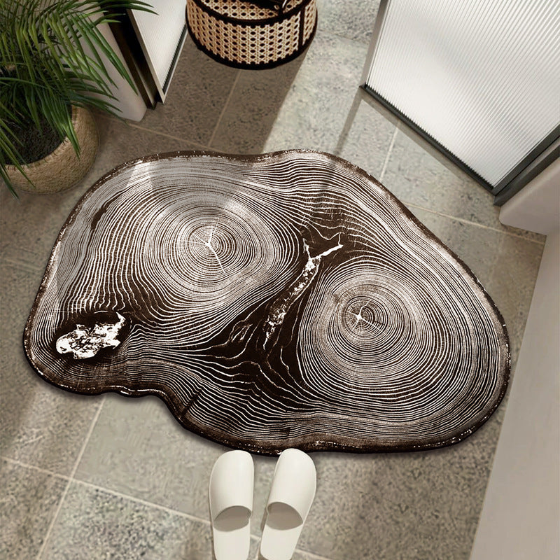 Wood Grain Bathroom Mats Absorbent Non-Slip Bathroom Disposable Special-Shaped Household