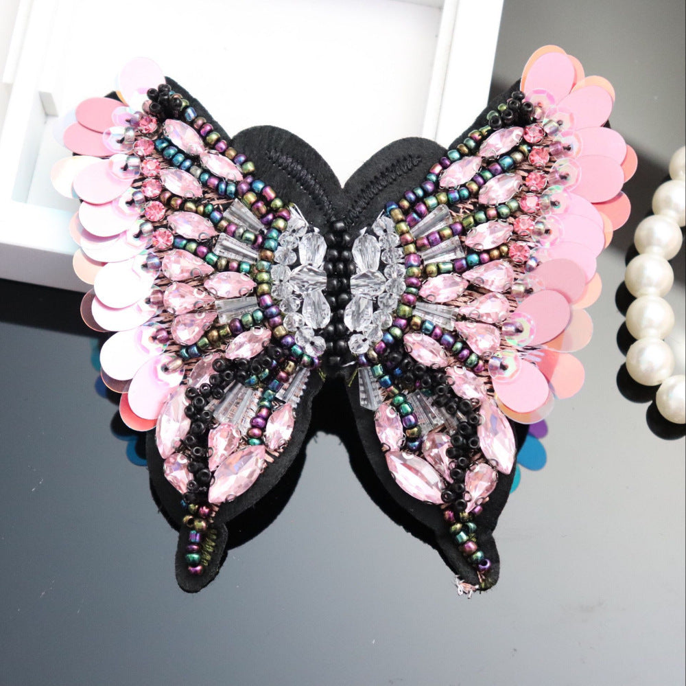 Handmade Nails Diamond Beads Heavy Industry Butterfly Cloth Stickers Diy Accessories