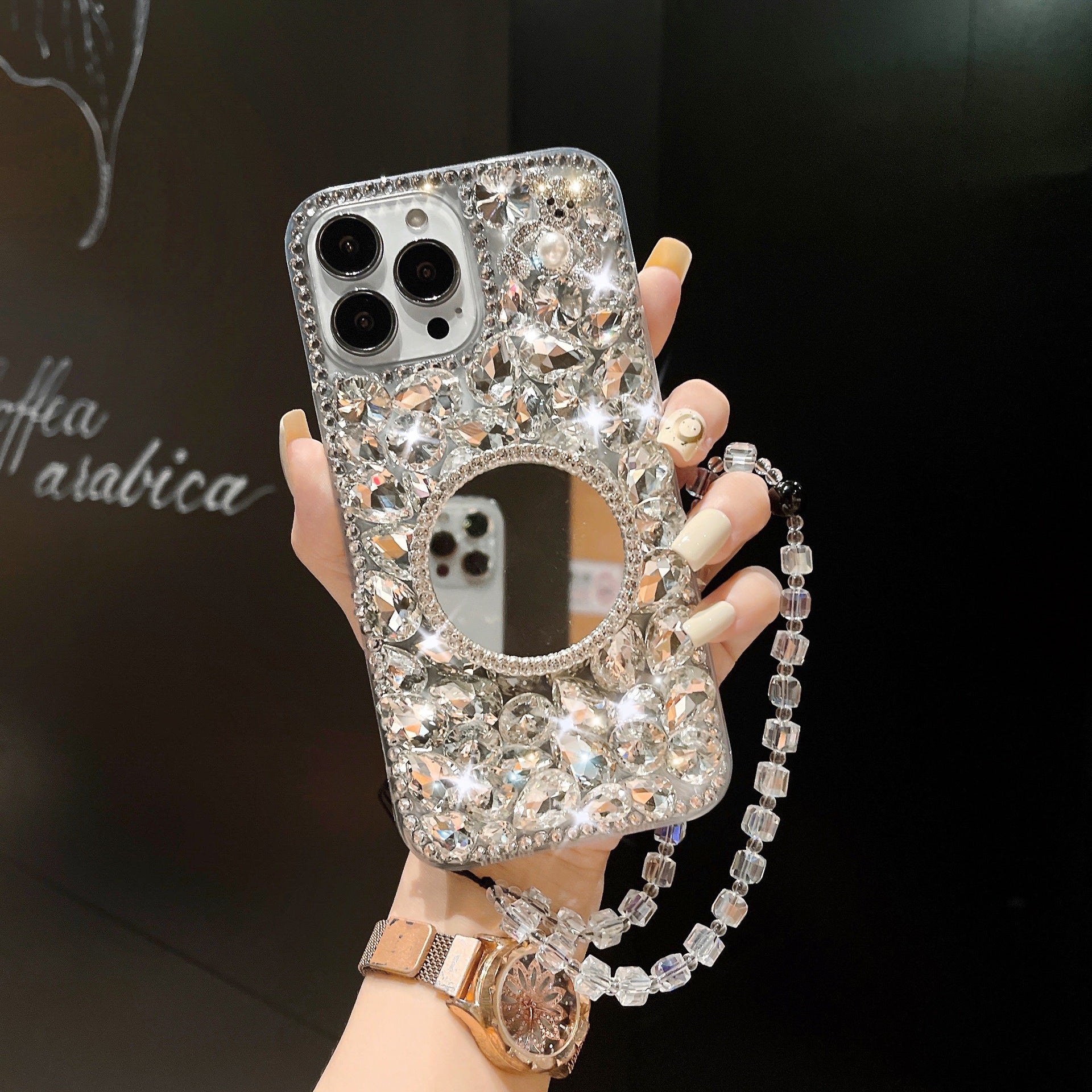 Mirror Bracket Rhinestone Mobile Phone Shell Diamond Protective Sleeve