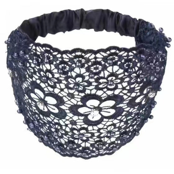 Hollow Hair Band Beaded Douyin Online Influencer Wide Edge
