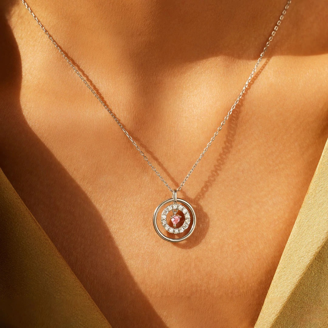 Encircled Mother Daughter Eternity Circle Luxury 925 Design Clavicle Chain